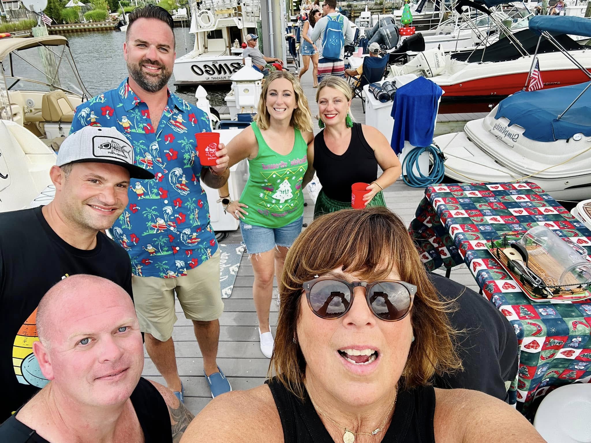 Members enjoying a dock party